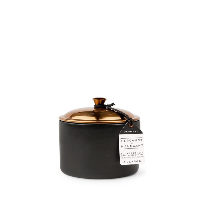 Средняя свеча в керамической баночке BERGAMOT + MAHOGONY