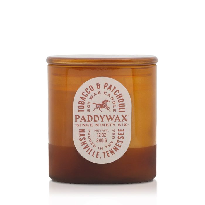 Большая свеча в стекле с 2 фитилями TOBACCO & PATCHOULI